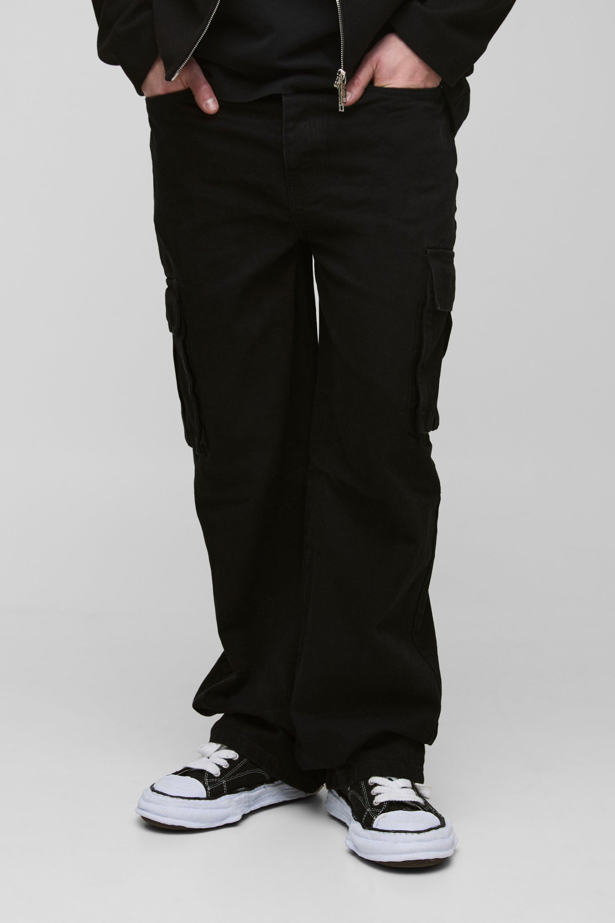 Baggy Busted Knee Contrast Stitch Cargo Jeans | boohooMAN USA